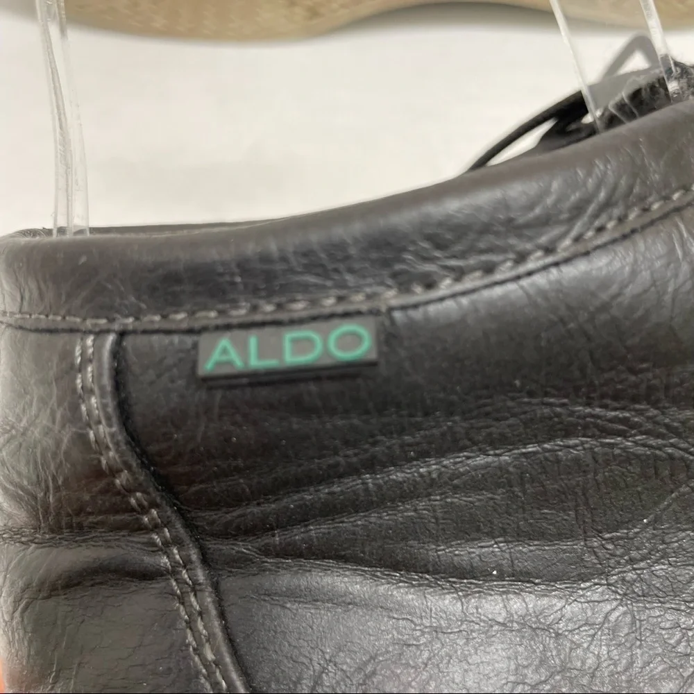 Aldo black leather ankle boots booties sz 11